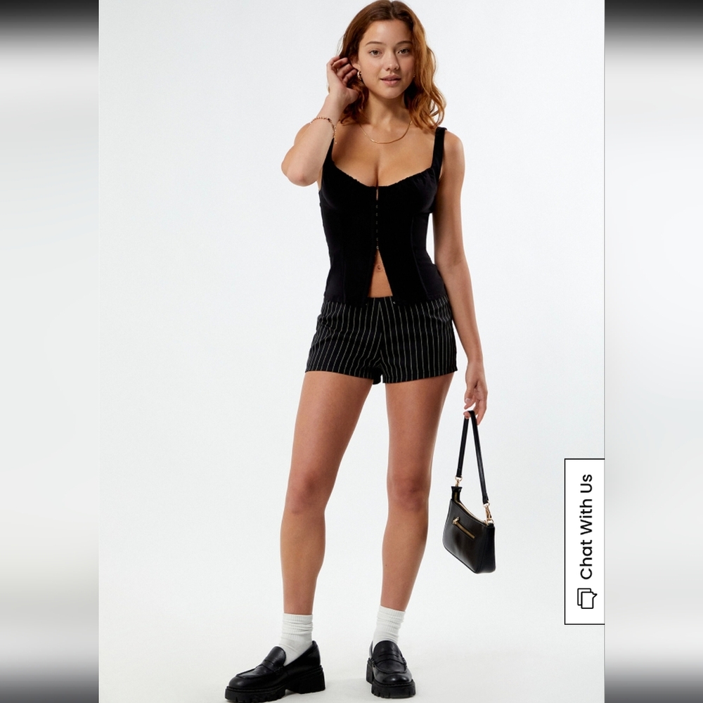 LA Hearts Pinstripe Micro Shorts- L
